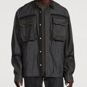 Sacai Denim Jacket with Black Accents